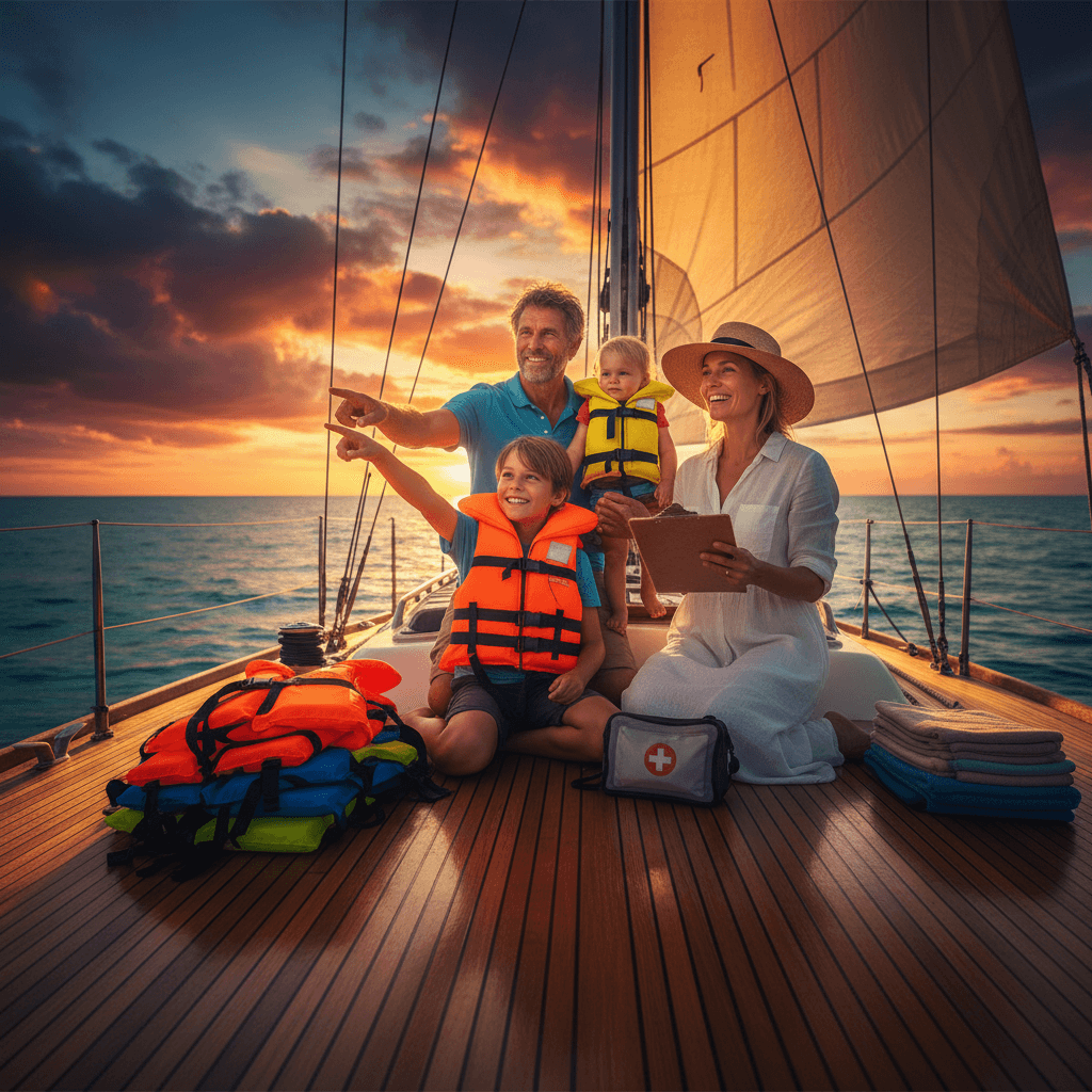 Barn om bord: regler, flyteutstyr og en sjekkliste før avreise