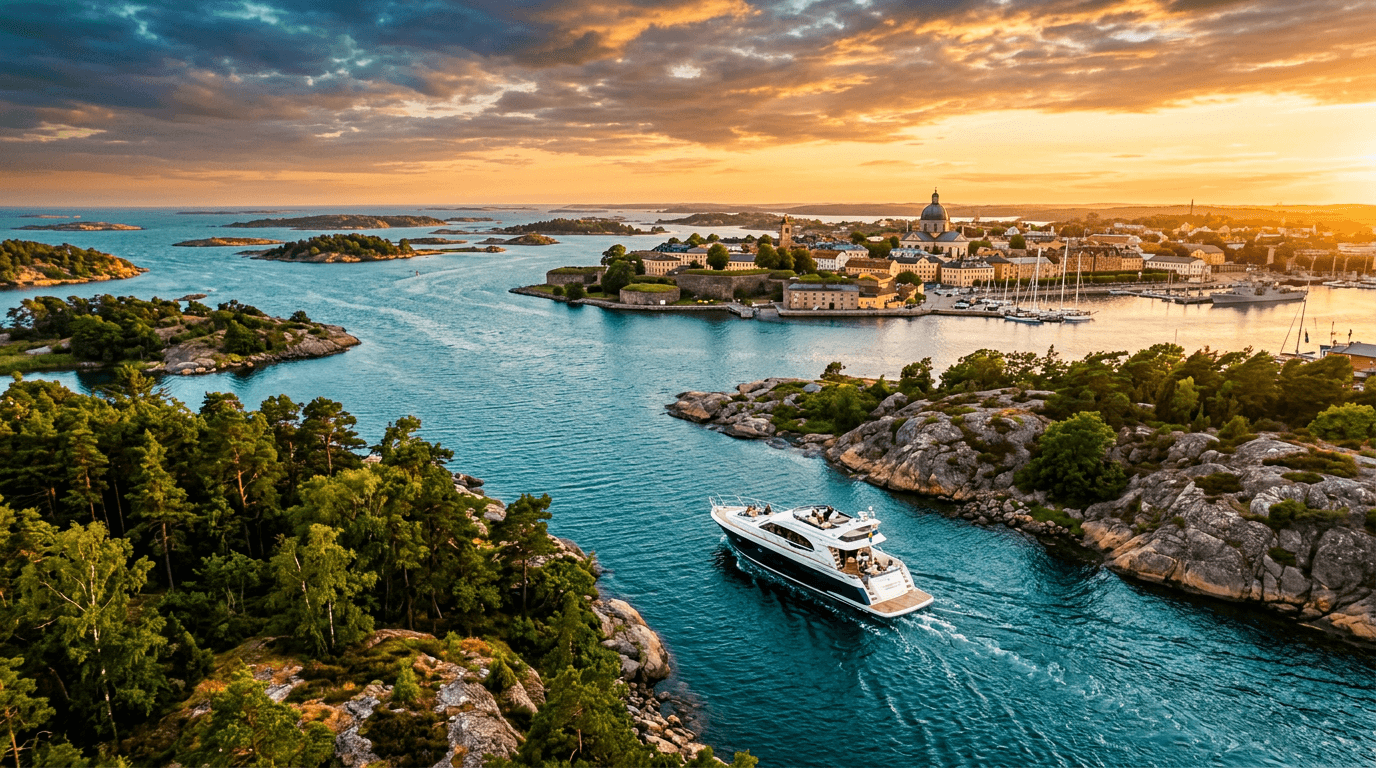 Karlskrona og Blekinge skærgård med båd